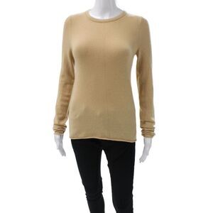 Lulu Bravo Women Pullover Cashmere Beige Crew Neck Long Sleeve Size S